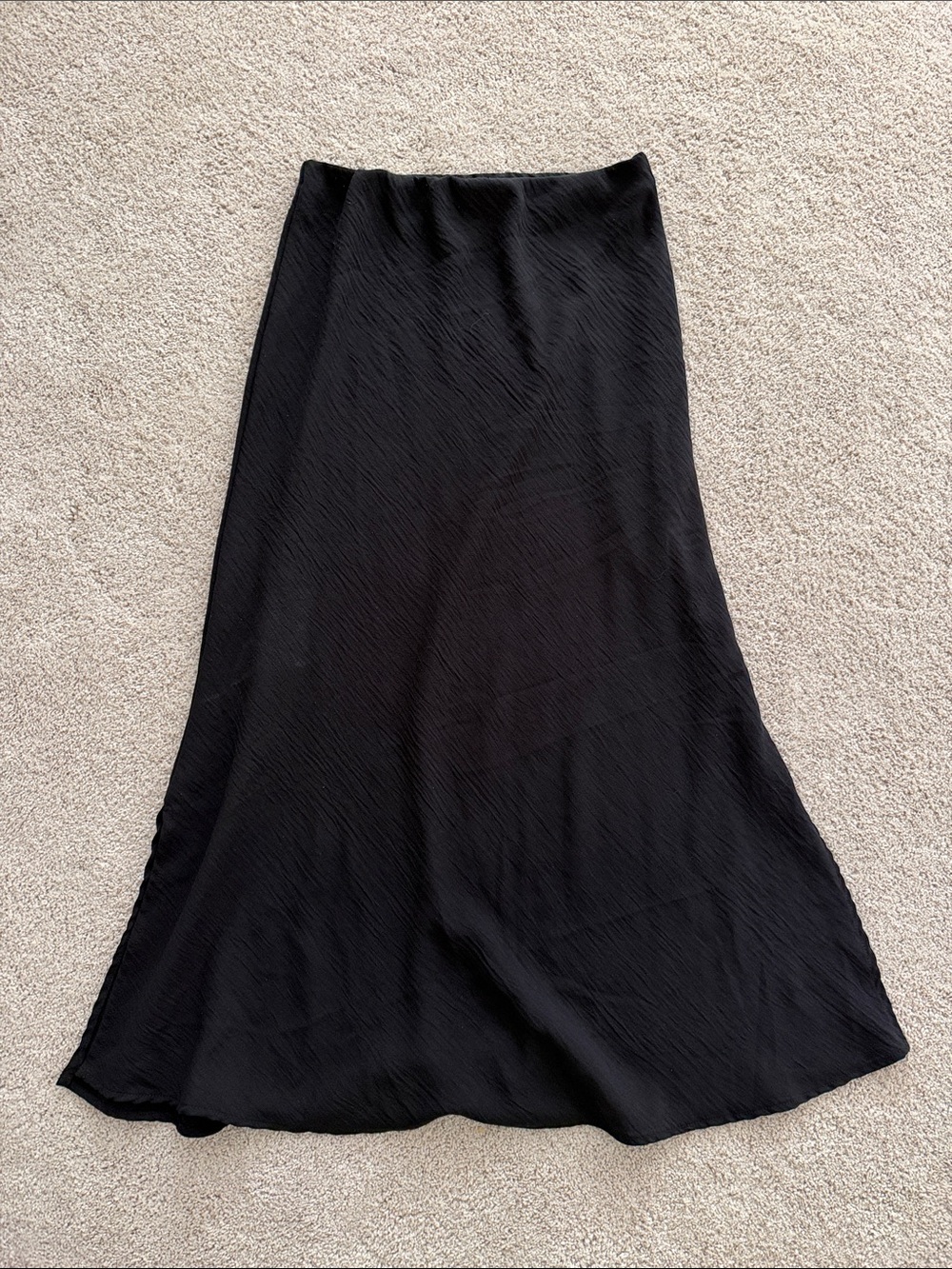 Flowing Black Maxi Slip Skirt